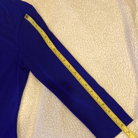 Intl. Concepts - Periwinkle Blue Elegant pull Over Blouse with gold accents - Picture 5 of 6